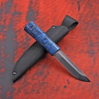 Просто нож Х12МФ карельская береза синяя